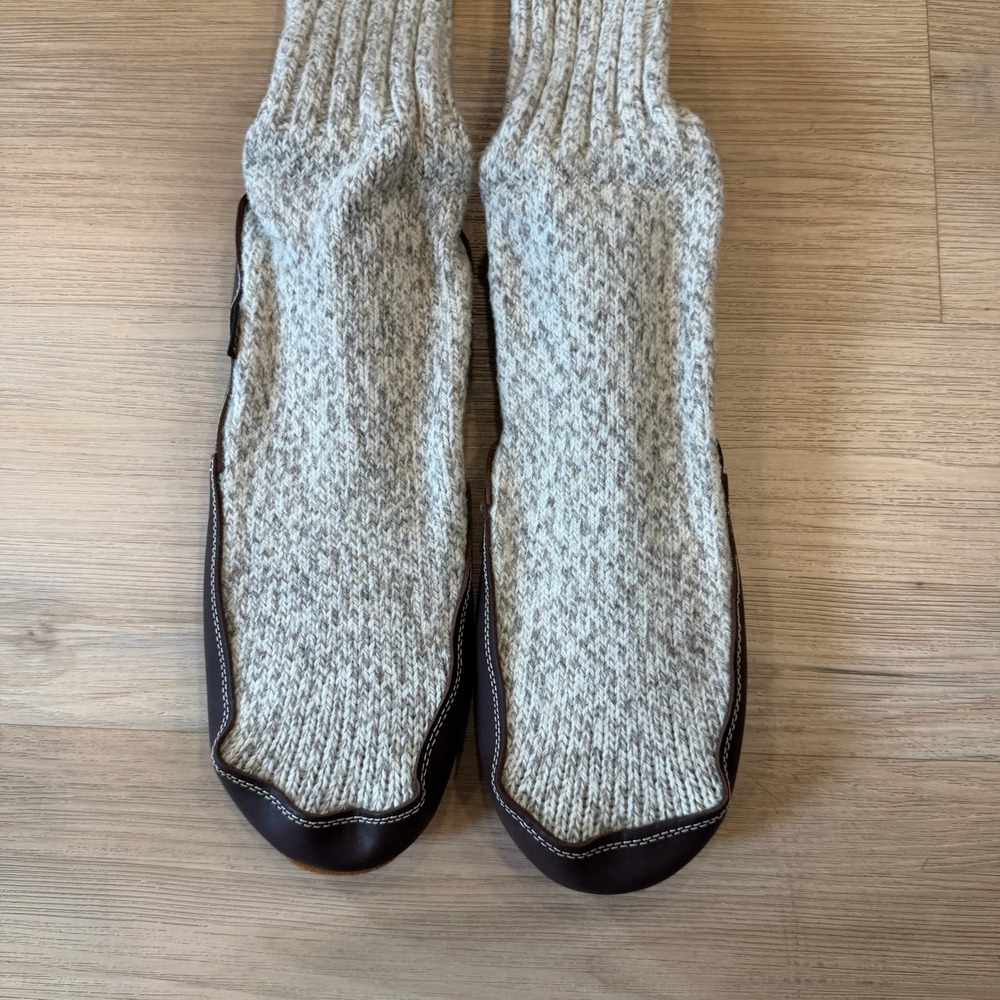 Acorn Original Slipper Socks, Wool Knit and Leather Sole, Men Large 10.5 - 11.5